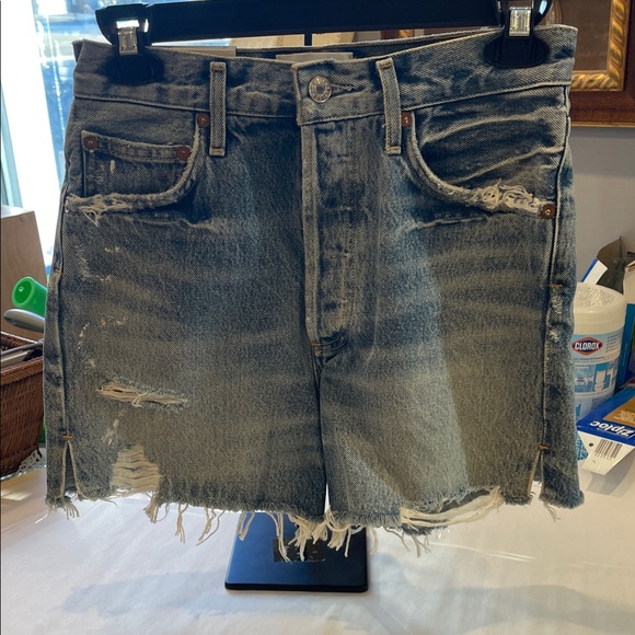Agolde Pants - AGOLDE Dee Super High Rise Denim Shorts Ricochet Medium Wash Size 25 NWT
